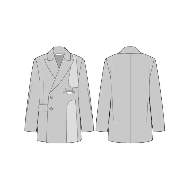 服装设计|手绘|97西装款式图(一)  昨天发的款式图有很多朋友私信我