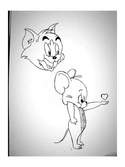 猫和老鼠简笔画