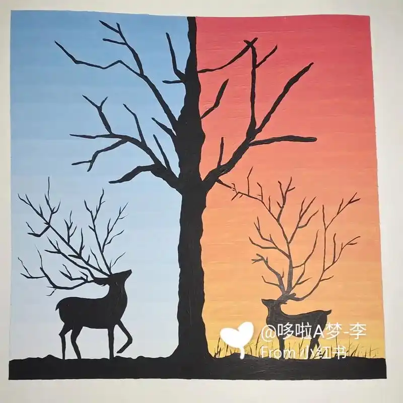 色彩构成–明度推移,冷暖对比(代画作品) 既是明度的推移,也是色彩的