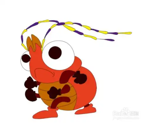 天牛昆虫简笔画彩色