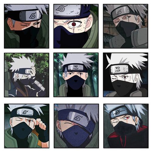 火影忍者旗木卡卡西人物头像diy数字油画手工填色手绘卡通动漫画