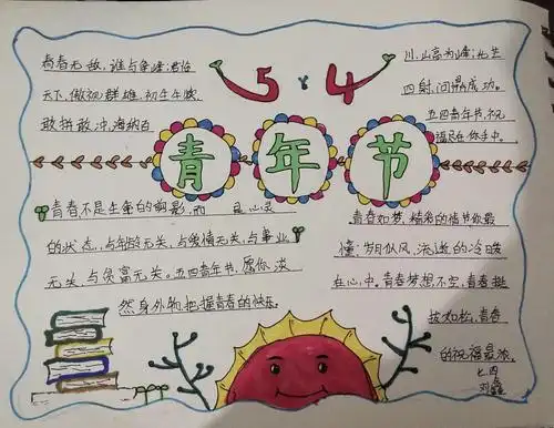 我们画了关于纪念五四青年节,传承五四精神的手抄报,让我们看看吧!