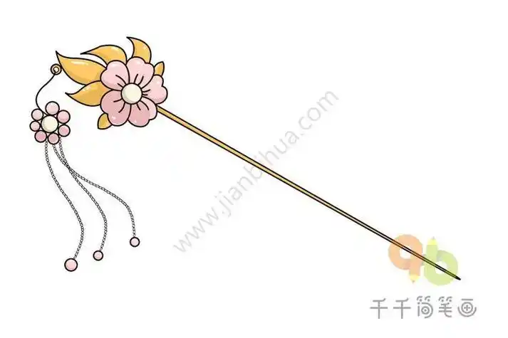 古典发钗简笔画