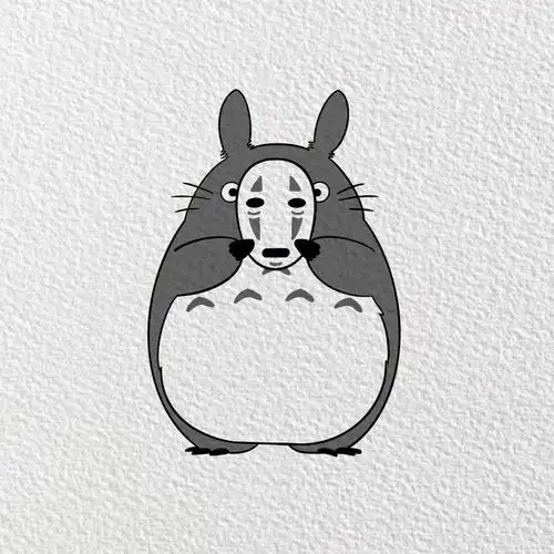 简笔画龙猫附过程