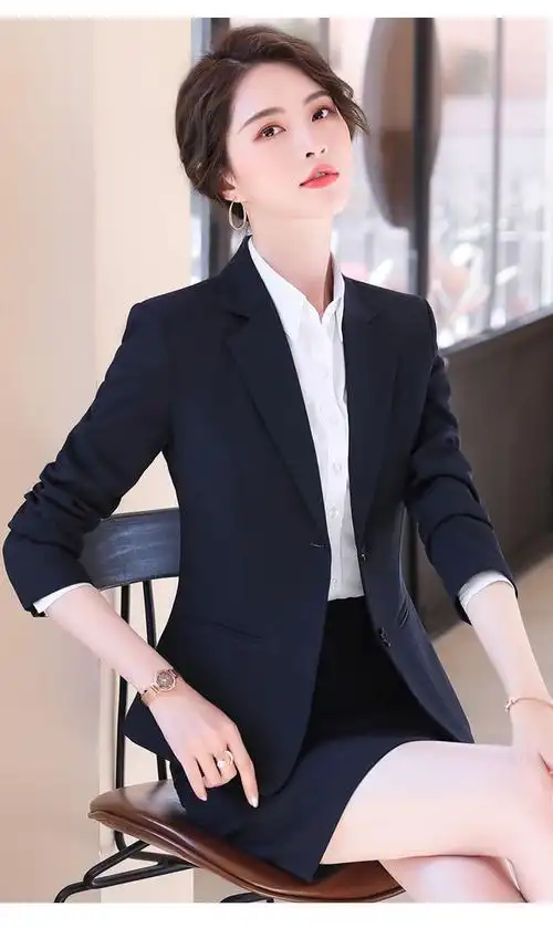 高品质秋季小西服套装女2021新款黑色西装外套女秋新款时尚面试小西服