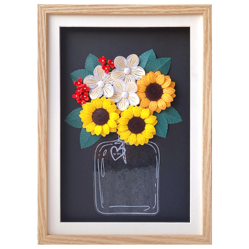 juya 俊雅衍纸画材料包心妍心蓝心悦a4相框圆形立体相框手工礼物送