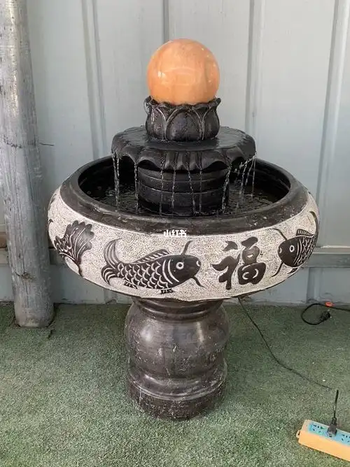 石雕风水球流水摆件庭院装饰喷泉
