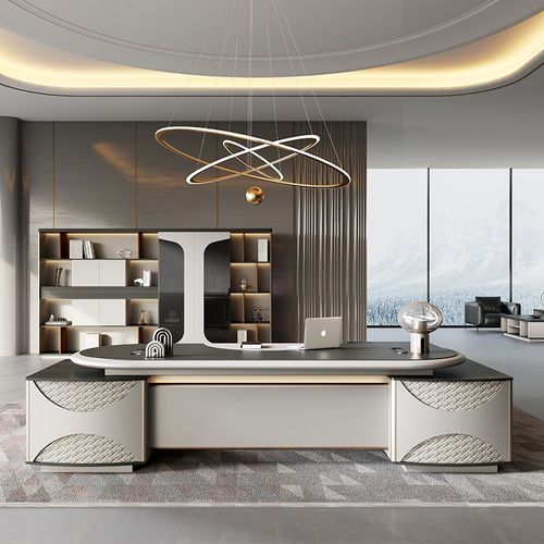 高档办公桌老板桌简约现代总裁桌董事长办公室桌椅组合轻奢大班台