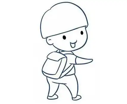 背书包的男小孩简笔画