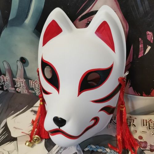 火影忍者鬼舞一族原创手绘风日本狐妖狐狸面具我是九天狐专用