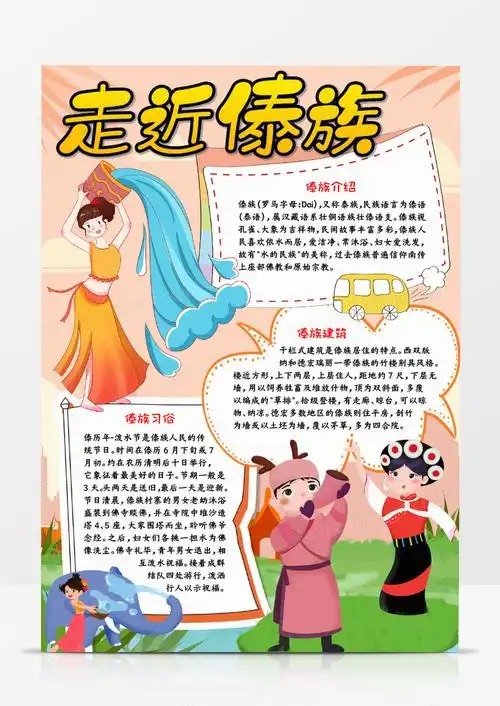 走近傣族手抄报