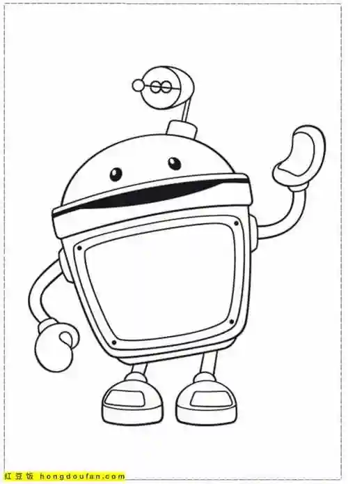 9张可爱汽车人变形金刚机器人卡通涂色图片-红豆饭小学生简笔画大全