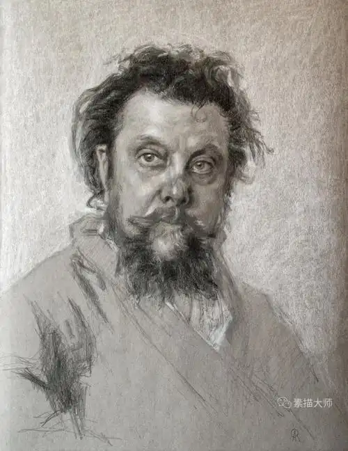 一位高手临摹过去大师作品进行调性研究的素描