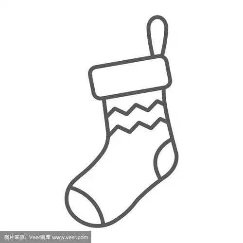 圣诞袜细线标志装饰和新年