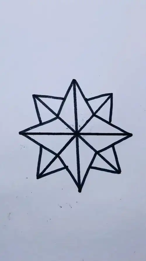 八角星的画法,太真实了?