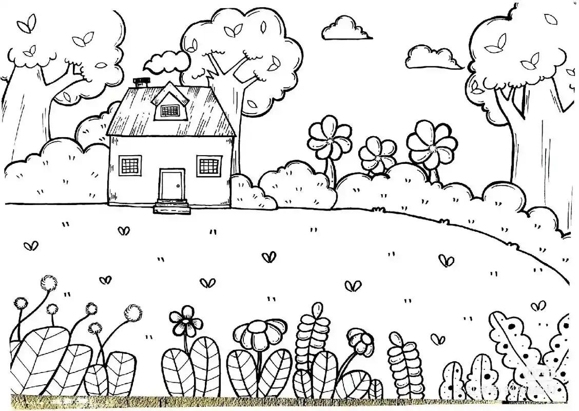 简笔##幼师考编 #背景图 画万能背景图,环保,春天,野餐, - 抖音