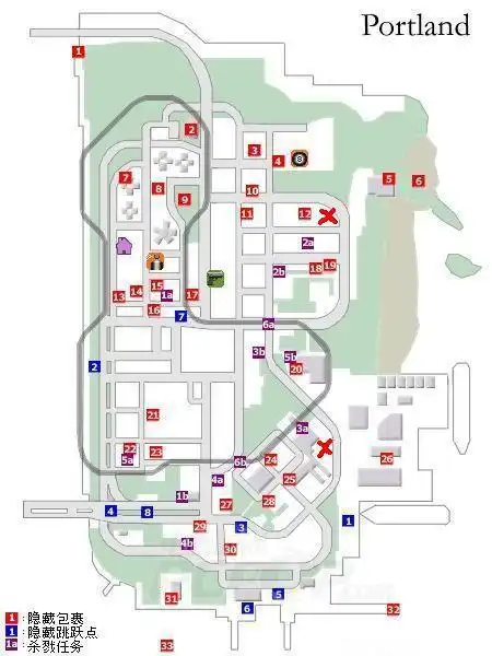 求侠盗猎车3自由城100个包裹分布地图.起码要看得清字的