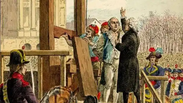 路易十六被送上断头台画像.图源:英媒