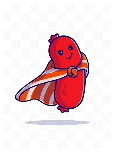 创意矢量 i>手 /i> i>绘 /i>火腿肠 i>大 /i> i>侠 /i>插画