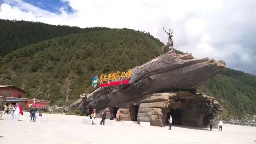 很别致的大门设计,像一艘刚出水的潜水艇,这就是香格里拉普达措国家