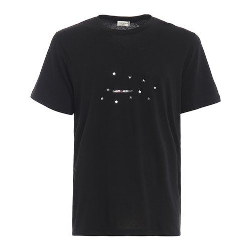 paris/圣罗兰 20春夏 男装 服饰 黑色棉质五角星logo印花时尚休闲