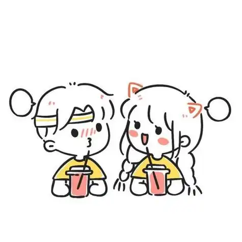 简笔画可爱情侣头像