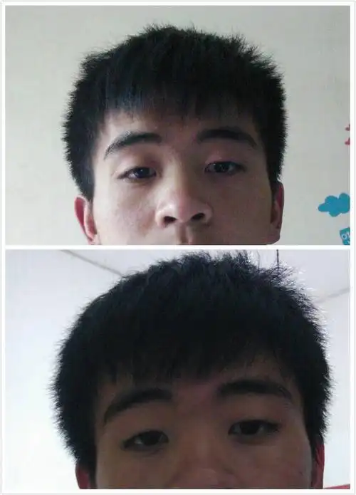 目测头发长了多长.