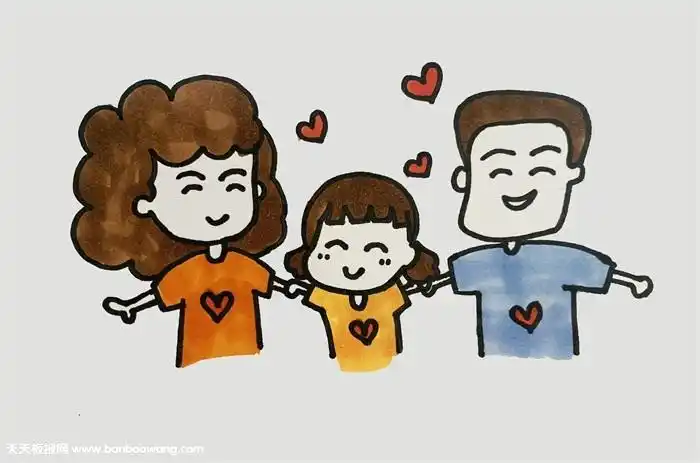 简易画一家三口怎么画