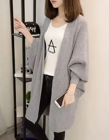 tbth潮牌女装毛线开衫外套女2021秋装新款韩版宽松外穿慵懒风中长款