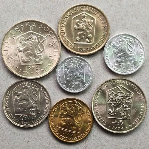 捷克斯洛伐克 狮子全套7枚硬币 80年代版 全新【7天内发货】