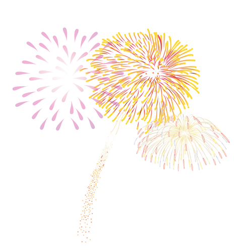 矢量多彩烟花素材