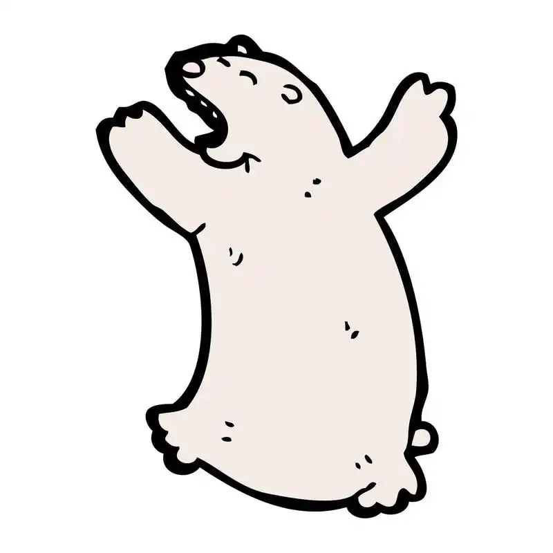 北极熊,向量,在白色背景上的北极熊简笔画