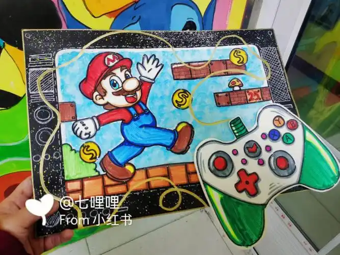 临摹手工超级玛丽36年级美术