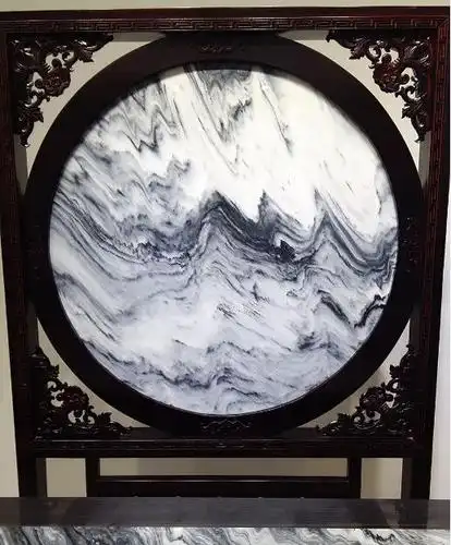 天然大理石云花石屏风 时尚秀雅家居办公屏风摆件