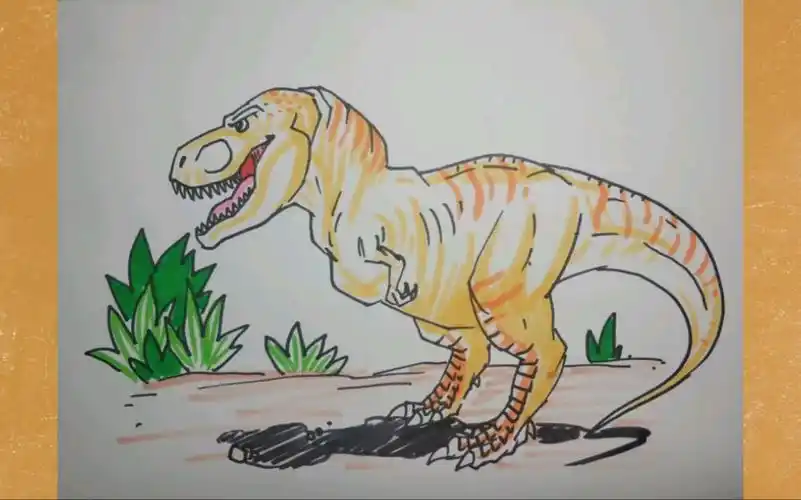 简笔画霸王龙,带娃必备.