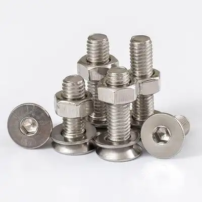 m3m4m5m6 304不锈钢沉头内六角螺丝螺母套装平头螺栓螺杆带母大全