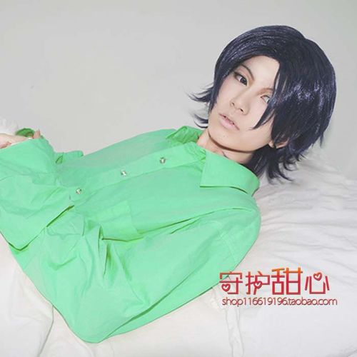 包邮军神韦勒斯拉纳/网球王子/幸村精市藏青色短发cosplay假发
