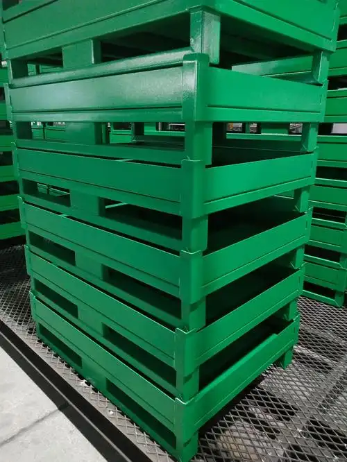 车间折叠金属网箱金属周转箱 物流铁箱金属网箱重型货物铁箱