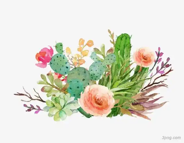 唯美手绘花朵png素材透明免抠图片-装饰效果-三元素3png.com