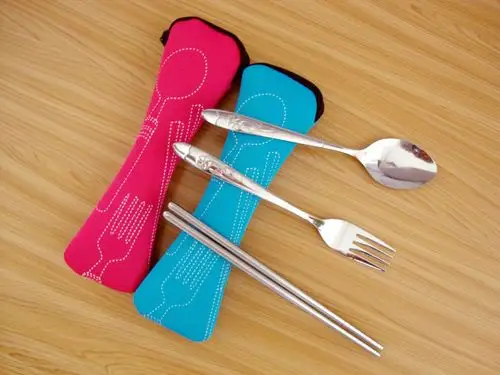 不锈钢筷子勺子叉子便携式餐具 三件套 布袋装 环保卫生创意旅游