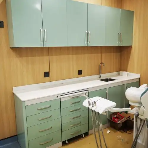 口腔医院彩色不锈钢边柜 定制牙科诊所工作台