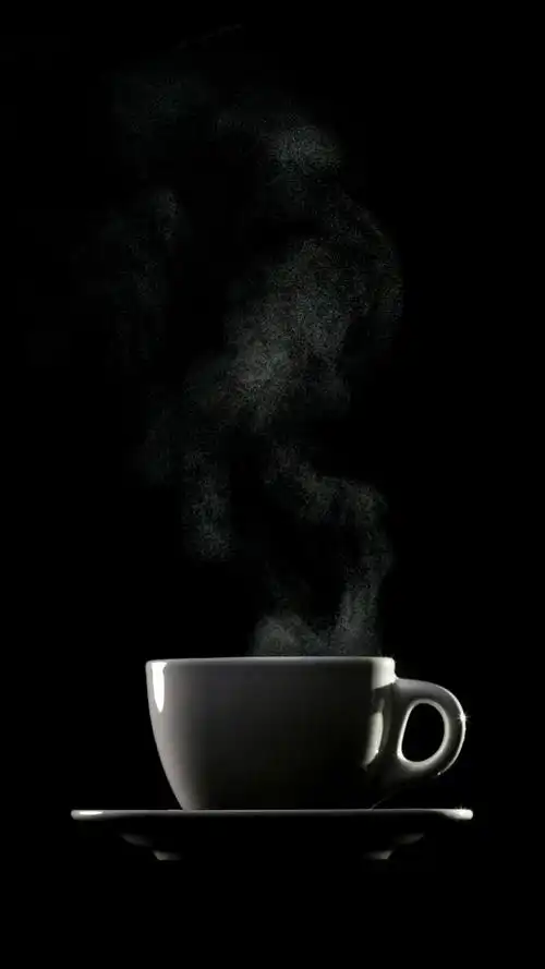 一杯热茶黑色背景杯子超高清