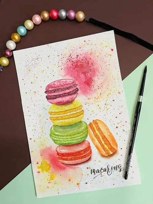 日常画画练字day75macarons马卡龙