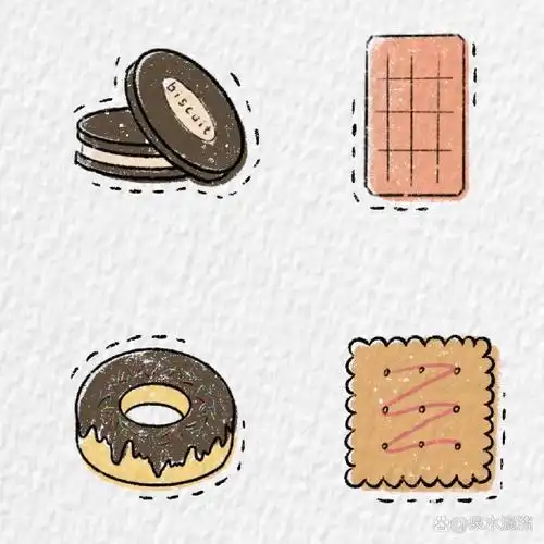 饼干简笔画～ 一些小饼干 你喜欢哪一款呢 软件:procreate 笔刷:干