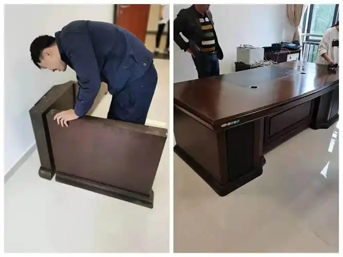 设施技工根据15#北2003业主要求,已将办公桌安装完毕.