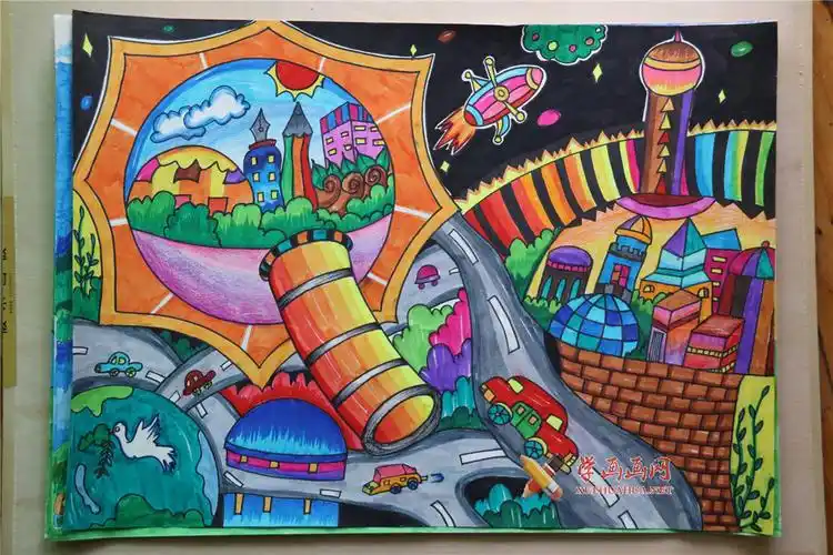 首页 儿童画 科幻画导读:          绘画创意说明: 未来人类由于地球