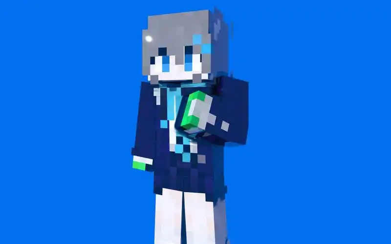 mc砂狼白子皮肤(全过程)【我的世界皮肤】