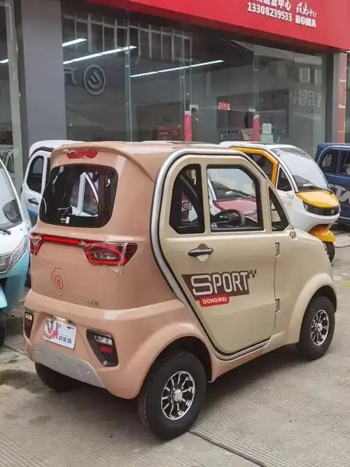 东威f1新款4座电动四轮车新能源全封闭电动代步车家用包邮 预付款(不