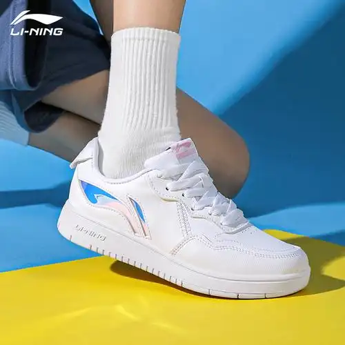 李宁女鞋板鞋夏季小白鞋2022新款白色厚底透气板鞋