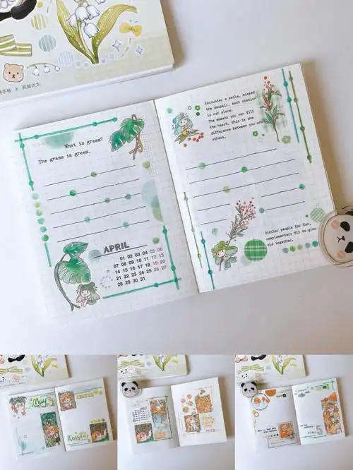森之精灵拼贴合集a6手帐森系排版